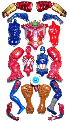 Avengers Superheroes Action Figures, Spiderman, Captain America, Hulkbuster, Sirenhead. #shorts