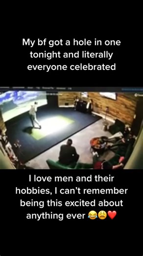 ZIRE GOLF on Instagram: "Electric simulator hole in one with the boys 🤝 (Via coworkerlauren tiktok)"