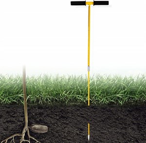 FEBTECH -Soil Probe Rod for Septic Tank Probe - 32-Inch Long Overall, 3/8" Ground Soil Probe Rod with T shape Handle Septic Tank Locator Tool For Gardening, Agriculture, Septic Systems