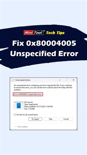 How to Fix 0x80004005 Unspecified Error in Windows 11/10 #windowstips #windowserror