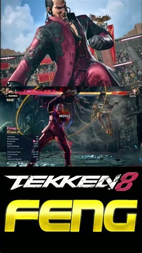 Feng Combo Guide Tekken8 I Feng Season3 combo #Feng#Combo#Tekken8#season2#shorts #tekken7 #gaming