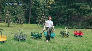 VIVOHOME Heavy Duty 880 Lbs Capacity Mesh Steel Garden Cart Folding Utility Wagon with Removable Sides and 4.10/3.50-4" Wheels 10 Inch Tire(Green)