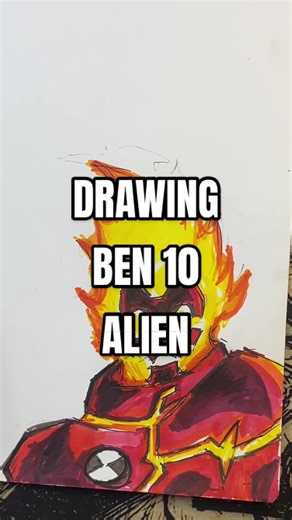 Drawing Ben 10 aliens, starts with HEATBLAST “The Goat”#Ben10 #drawings