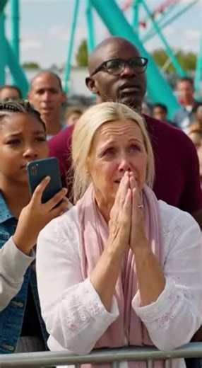 Firefighters Rescue Woman Stuck on Roller Coaster – Emotional Moment Captured at Amusement Park