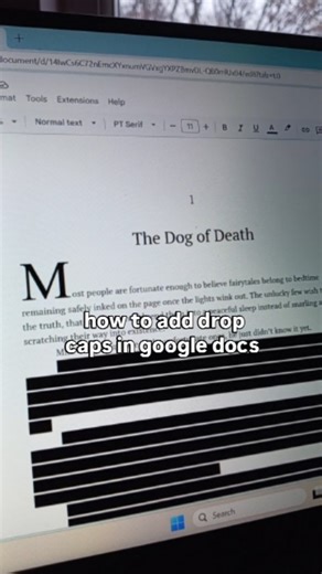 EJ Meadows | writer on Instagram: "how to add a drop cap when writing your book in google docs #writer #writingabook #writingtips"