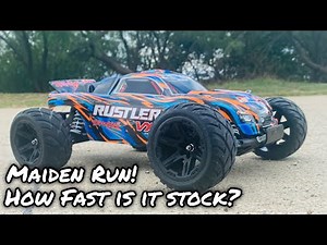 Traxxas | Rustler vxl | Maiden Run | and Stock speed run! |