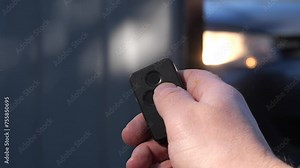 close-up remote control closes the entrance automatic gate using radio control