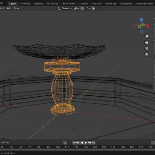Day 3/30 Blender 3D -Water Fountain #blender3d #b3d #dailyart #3danimation #shorts #fountain #fyp