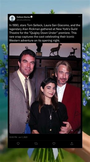 ):Legends on the Red Carpet 🤠✨ Tom Selleck & Alan Rickman in 1990#TomSelleck #