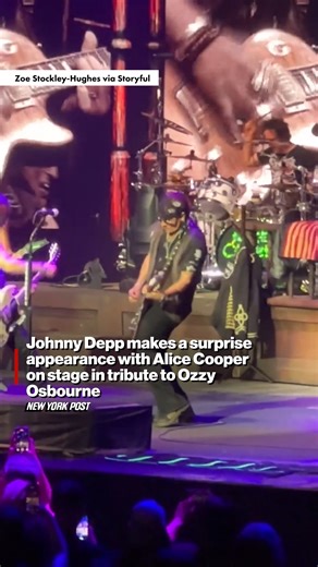 Johnny Depp rocks out with Alice Cooper to honor the Late Ozzy Osbourne. 🎸 | New York Post