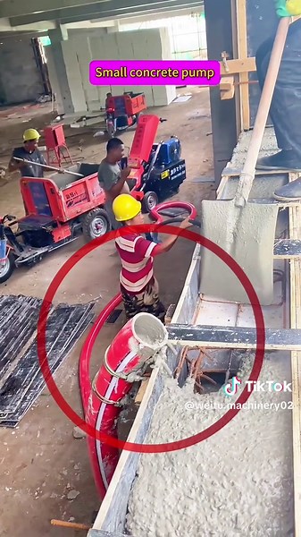 Small Concrete Pump at Construction Site