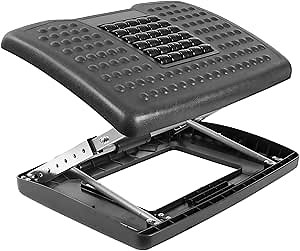 Mount-It! Adjustable Footrest with Massaging Bead | Adjustable Height and Tilt Office Foot Rest Stool for Under Desk Support | 5 Height Settings, 3 Tilt Settings | Black