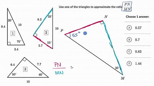 Using similarity to estimate ratio between side lengths