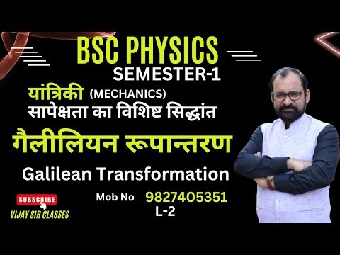 Galilean Transformation | Special Theory of Relativity | Bsc Physics Semester-1 L- 2