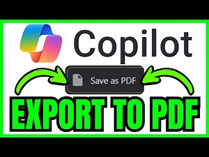 How To EXPORT Microsoft Copilot Conversations To A PDF (QUICK & EASY) 2026