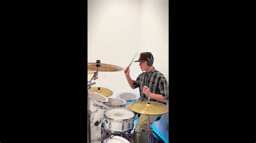 Brian Welch on Instagram: "When homework meets drop-tuned rage. This kid understands the assignment.🥁🔥"