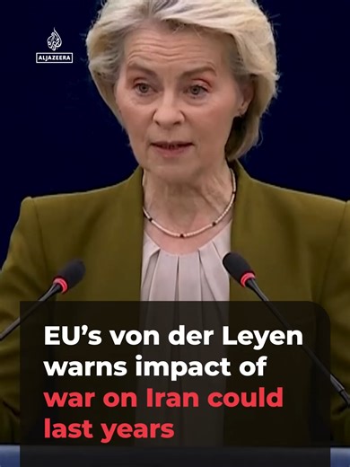 European Commission President Ursula von ⁠der Leyen has called for diplomacy to end the war on Iran, and warned the impact of the conflict could last for years. #news