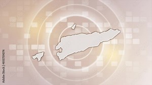 East Timor Animated Map on Minimal Background, Multi Purpose Background with Ripples and Boxes with East Timor 3D Map, Useful for Politics, Elections, Travel, News and Sports Events