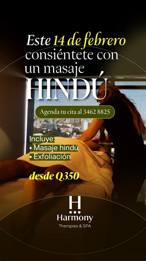 Este 14 de febrero, el amor propio también se celebra. 🤍 Consiéntete con un masaje y regálate un momento solo para ti en Harmony Spa. 🌿 Masaje hindú – Q350 Incluye masaje hindú y exfoliación. Relaja tu cuerpo, libera tensiones y reconecta contigo mismo(a). Reserva hoy mismo. 📲 Escríbenos por WhatsApp 3462 - 8825. #spa #relajacion #amorpropio #14defebrero | Harmony Therapies & Spa