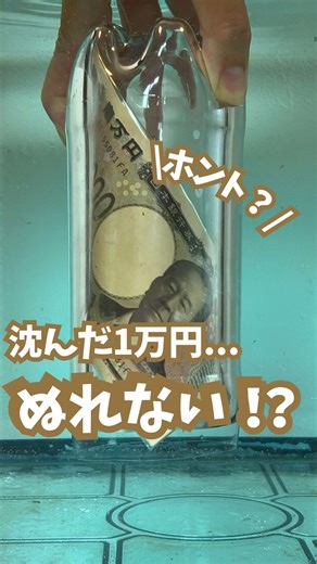 あず｜ふしぎがいっぱい！親子で科学あそび on Instagram: "＼え、ウソでしょ!?💦／ @azu_asobilab ◀ 他の科学あそびもこちらから 1万円札を水に沈めても…まったく濡れない！？ カギは「空気のバリア」 ※本物のお金ではなくおもちゃのお札を使って実験しています コップを逆さに入れると、 コップの中の空気が水を押しのけて、 お札を守ってくれるよ😳 でもね…ちょっとでも角度がズレると空気が逃げて失敗〜💦 それすらドキドキわくわくの科学あそび✨ 親子で「なんで!?」「なるほど！」があふれる時間に。 👉 フォローすると、失敗しても楽しい科学あそびアイデアがどんどん届きます📩 ＝＝＝＝＝＝＝＝＝＝＝＝＝＝＝ 🔬親子時間がもっと楽しくなる♪ おうち科学で“理科好き”を育てよう✨ 30秒で「週末なにしよう？」が見つかる💡 カンタン科学あそび＆工作アイデアを週3回発信中！ フォローして、好奇心を応援しよう📲💛 → @azu_asobilab コメント・DM・保存も大歓迎😊 ＝＝＝＝＝＝＝＝＝＝＝＝＝＝＝ #科学あそび #科学遊び #遊びながら #子どもと遊ぶ