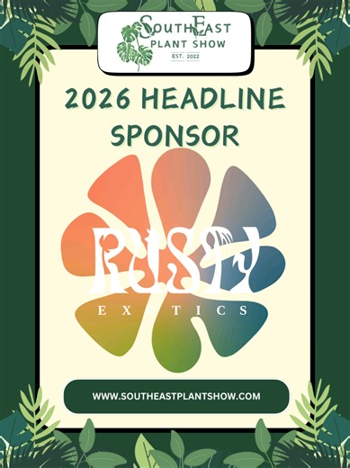 📢🌟HEADLINER ANNOUNCEMENT 🌟📢 🔥 Rusty Exotics is coming to the Southeast Plant Show! 🔥 Founded by Nick Rust, Rusty Exotics specializes in exotic orchids, carnivorous plants, and bizarre aroids. What began as a hobby has grown into a standout business with its own breeding program—orchids grown from seed in-house and plants cloned through tissue culture. ✨ 100% USA-grown & propagated ✨ Rare, weird, and truly unique plants If you love the unusual, Rusty Exotics is a must-see headliner at the S