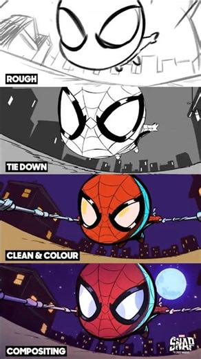 4 Step of How we Animated Chibi Spider-Man #animation #spiderman #spidermanbrandnewday #brandnewday