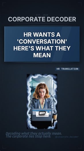 ✅ Corporate Decoder | ✅ HR Translation | ✅ Workplace Red Flags | ✅ HR Documentation | ✅ Career Advice HR Said 'Let's Have A Conversation' - Here's The Real Translation 'Let's have a conversation' doesn't mean what you think. Here's the translation. #CorporateDecoder #WorkTok #CareerAdvice #WorkTips #OfficeLife corporate decoder,HR translation,workplace red flags,toxic workplace signs,job interview red flags,salary negotiation,career advice,HR documentation,workplace boundaries,office politics HR