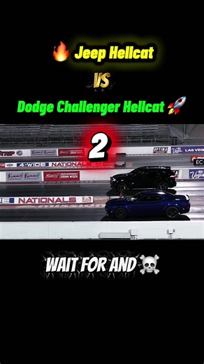 Dodge Challenger Hellcat vs Jeep Hellcat Drag Race