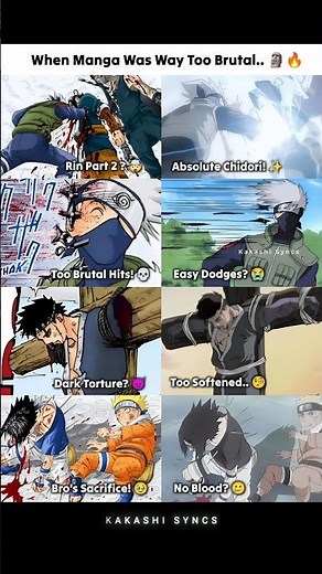 Naruto Manga Vs Anime! 💀🔥 | #Naruto #NarutoShippuden #Sasuke #Kakashi #NarutoManga