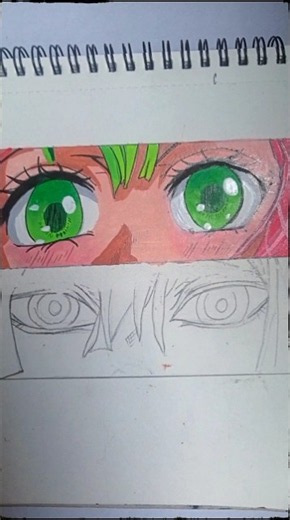 mitsuri kanroji💕eyes drawing 💚(Demon slayer) #short #anime