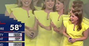 Meteorologist has newsroom staff in splits with hilarious green screen mishap