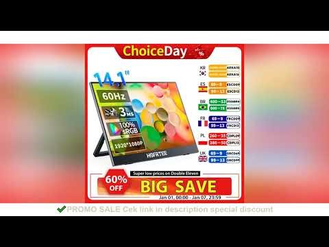 14.1 Inch Portable Monitor 1080P IPS 100%SRGB Gaming Portable Screen with Stand for Laptop PS5/4 Swi