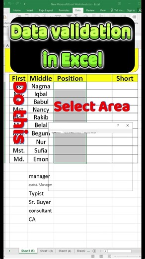 Data Validation in Excel ✅ Excel tips and tricks 🔥🔥 #excel #exceltips #exceldata