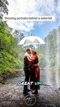 I did an engagement shoot behind a waterfall, and this is how I did it! #offcameraflash #waterfall