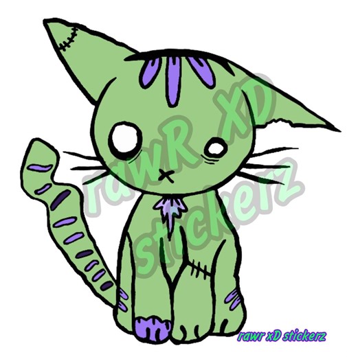 Rawr Xd Stickerz | Zombie Cat Sticker - Creepy Emo Scene Kitty (digital Download) - Etsy