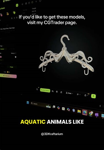 နေ့စဉ်သုံးပစ္စည်းတွေကို Ai နဲ့ 3D model file ဘယ်လိုထုတ်ရလဲ နောက်တစ်ခါ video နဲ့တင်ပေးပါမယ်ဗျ။ ကျွန်တော် လုပ်ထားတဲ့ file လေးတွေ ကြည့်ချင်ရင်တော့ မန့်ထဲက CGTrader လင့်ထဲဝင်ကြည့်လို့ရပါတယ်ခင်ဗျာ။ So I made some aquatic animal inspired cloth hangers. Would u use something like this in your daily life? Would you prefer functional #3Dprints or decorative ones? Let me know in the comments!