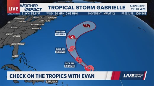 Latest on Tropical Storm Gabrielle and anniversary of Hurricane Isabel