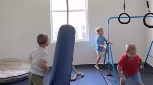 Military Dad Transforms Room Into Kids’ Dream Gym