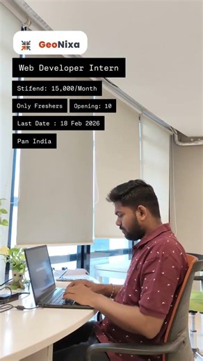 Geonixa Ed Tech PVT LTD is hiring for the Web Developer ||#shorts #ytshorts #utsavchavda