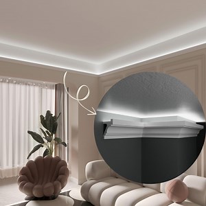 Crown Molding for Ceiling With LED Light, Indirect Lighting Cornice Accent Wall Trim, White Polimer Coving Moulding, Each is W7'/240cm - Etsy UK