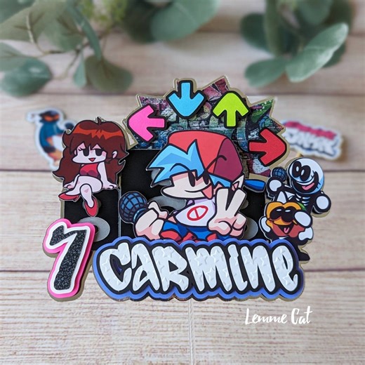 FNF Cake Topper und 2stk Mini Topper / Kuchen Topper / Herzstücke / Personalisieren - Etsy.de