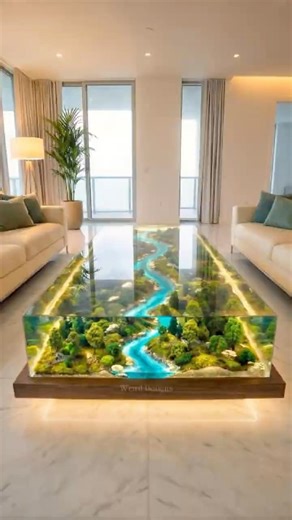 Forest river epoxy resin table bringing nature into the living room