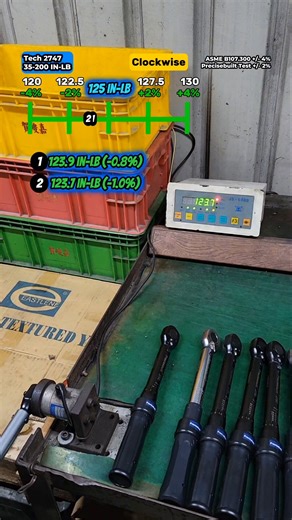 Testing 125 in-lb on 35-200 in-lb Torque Wrench