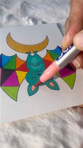Bat Coloring Art | Cute Not Spooky 🦇🎨 #shorts #viralshorts