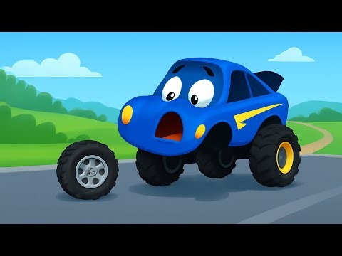 Searching for the Monster Truck's Wheels 🚨 | The Adventure of the Police Car and Friends