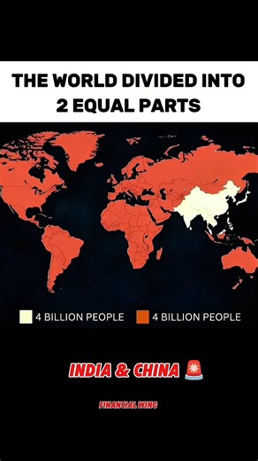 🚨The World Split in Half by Population 🌍📊