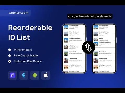 FlutterFlow Reorderable List Widget 👆 Reorder Items by Dragging (IDs) ↕️ #flutterflow #reorderable