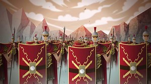 roman army marching with shields