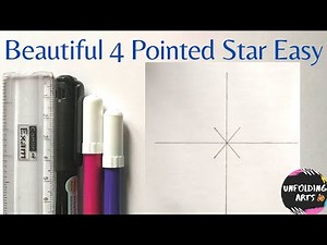 How to draw 4 pointed star | Unique & Colorful Ninja star | Beautiful & easy step by step | 2d star