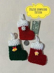 Mini Crochet Christmas Stocking Pattern – Gift Pouch, Advent Calendar, Ornament, Garland Decoration, Crochet Stocking, Mini Crochet Gift - Etsy Canada